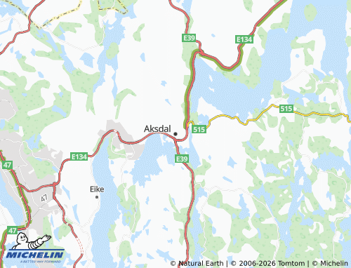 MICHELIN-Landkarte Aksdal - ViaMichelin