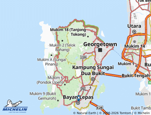 MICHELIN Bukit Ayer Itam map - ViaMichelin