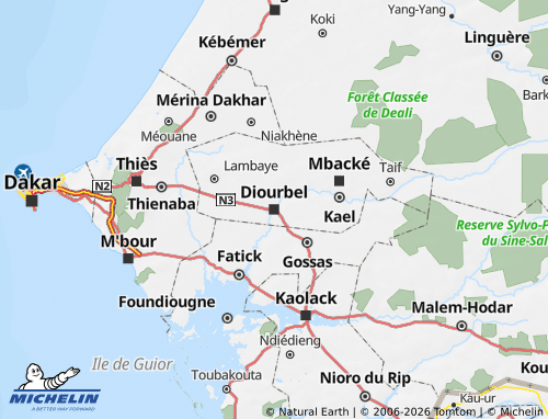 Kaart MICHELIN Diourbel - ViaMichelin