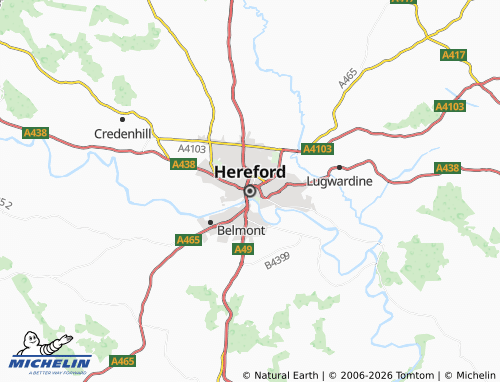 MICHELIN Hereford map - ViaMichelin