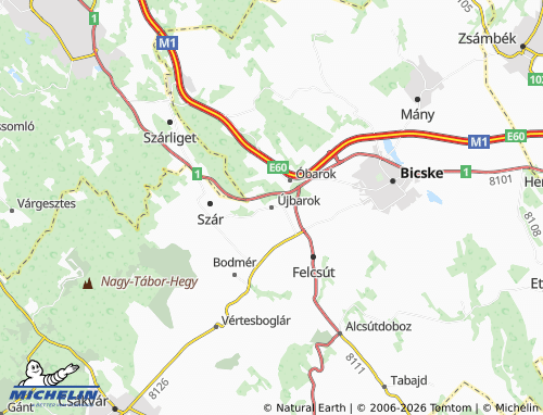 MICHELIN Újbarok map - ViaMichelin