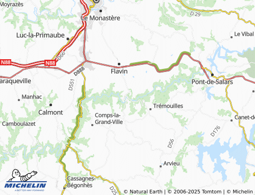 MICHELIN-Landkarte Le Pont de la Capelle Viaur - ViaMichelin