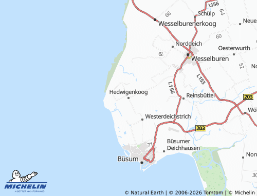 MICHELIN Hedwigenkoog map - ViaMichelin