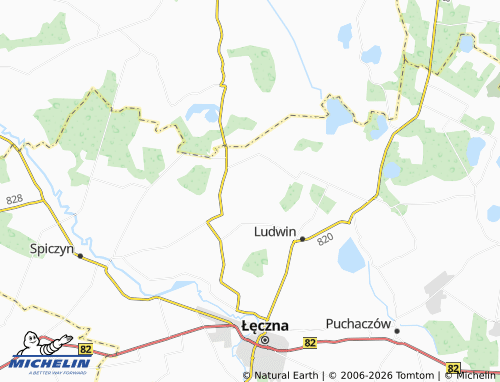 MICHELIN Grądy map - ViaMichelin