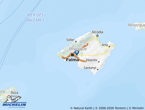 Mappa MICHELIN Isole Baleari - ViaMichelin