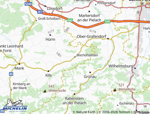 Mapa MICHELIN Bischofstetten - ViaMichelin