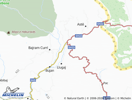 MICHELIN Fushë-Lumë map - ViaMichelin