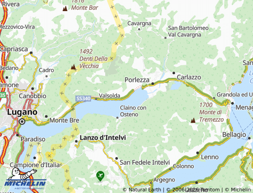 MICHELIN Cima map - ViaMichelin