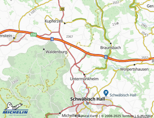 Carte MICHELIN Übrigshausen - ViaMichelin