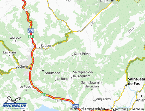 MICHELIN Saint-Privat map - ViaMichelin