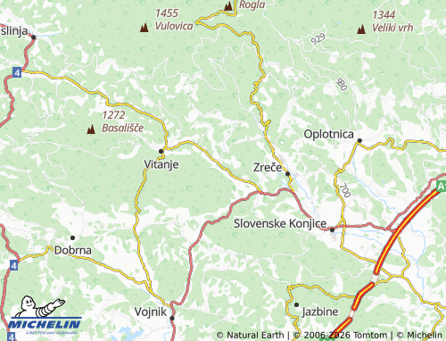 MICHELIN Mala Gora map - ViaMichelin