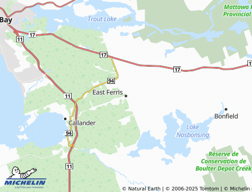 Mapa MICHELIN East Ferris - ViaMichelin