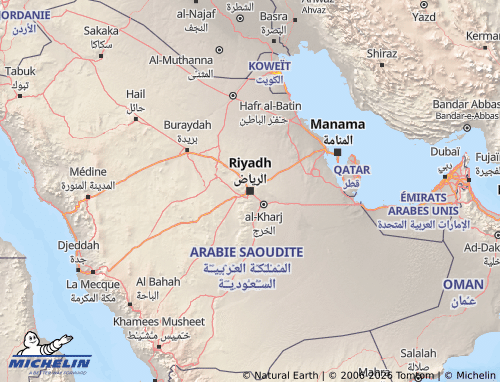 Carte MICHELIN Arabie Saoudite - ViaMichelin