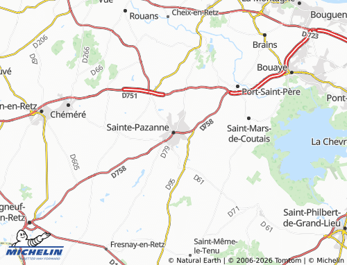 MICHELIN Sainte-Pazanne map - ViaMichelin