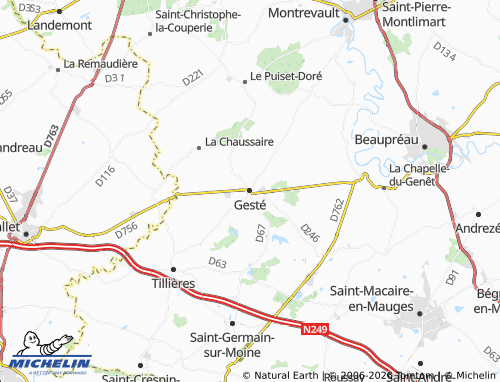 MICHELIN Gesté map - ViaMichelin
