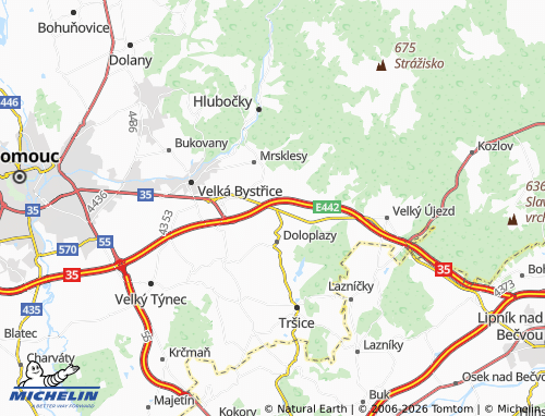 MICHELIN Kocourovec map - ViaMichelin