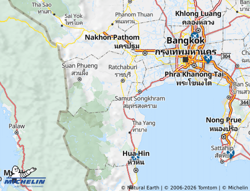 MICHELIN Amphoe Pak Tho map - ViaMichelin