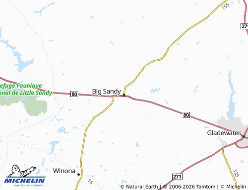 Carte MICHELIN Big Sandy - ViaMichelin