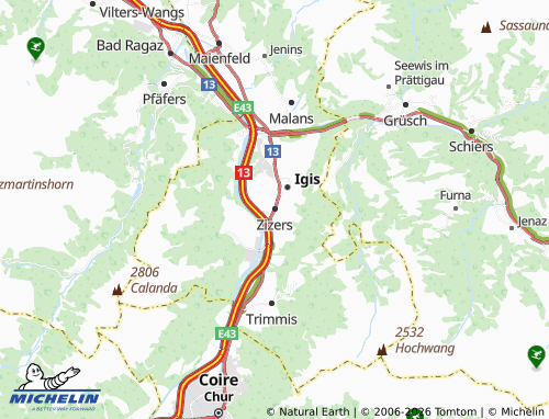 Mappa MICHELIN Zizers - ViaMichelin