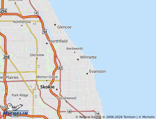 Mappa MICHELIN Wilmette - ViaMichelin
