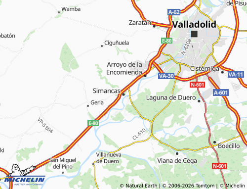 MICHELIN Simancas map - ViaMichelin