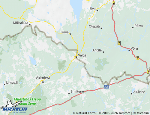 MICHELIN Valkas novads map - ViaMichelin