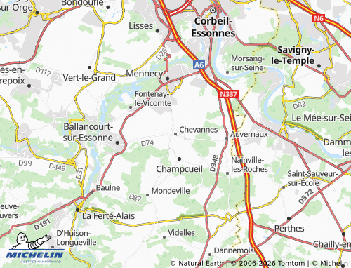 MICHELIN Chevannes map - ViaMichelin