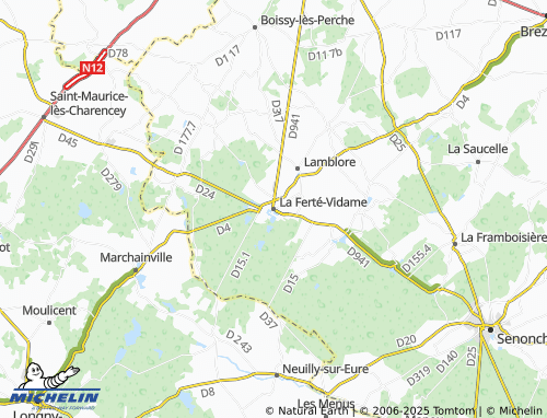 MICHELIN La Ferté-Vidame map - ViaMichelin