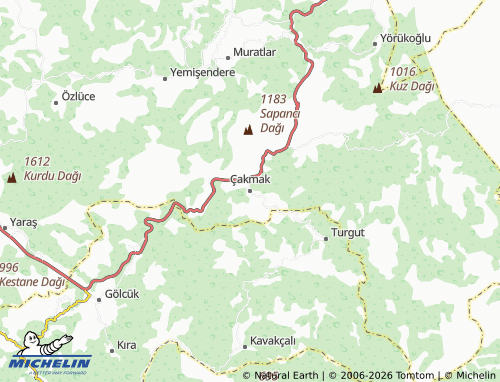 MICHELIN Çakmak map - ViaMichelin