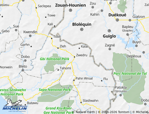 Mapa MICHELIN Grand Gedeh - ViaMichelin