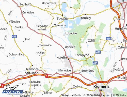 Mappa MICHELIN Uhřičice - ViaMichelin