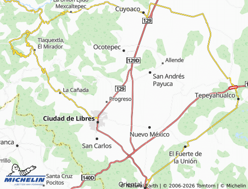 MICHELIN-Landkarte Morelos - ViaMichelin