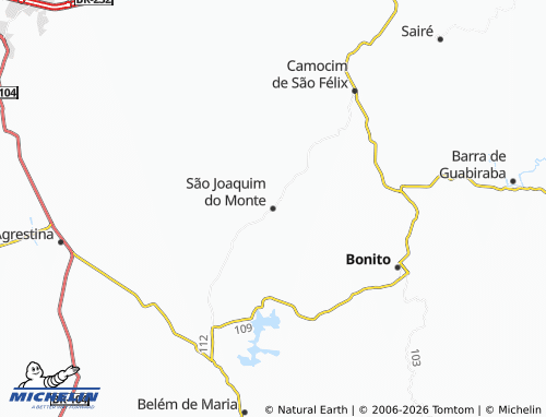Mappa MICHELIN São Joaquim do Monte - ViaMichelin