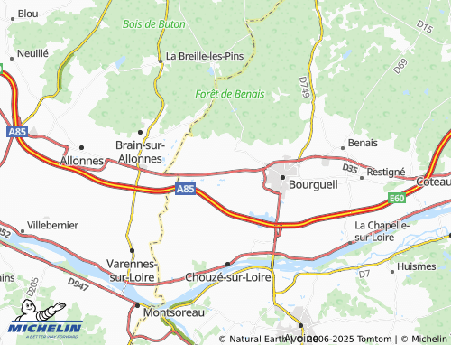 MICHELIN Saint-Nicolas-de-Bourgueil map - ViaMichelin