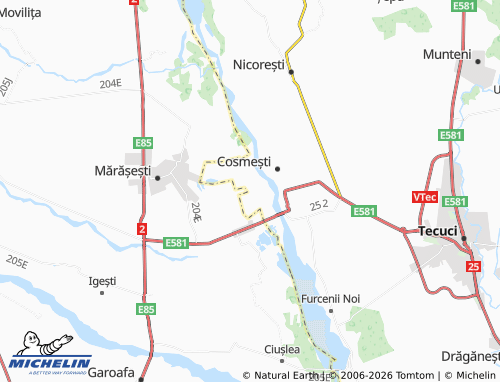 Mapa MICHELIN Cosmeștii-Vale - ViaMichelin