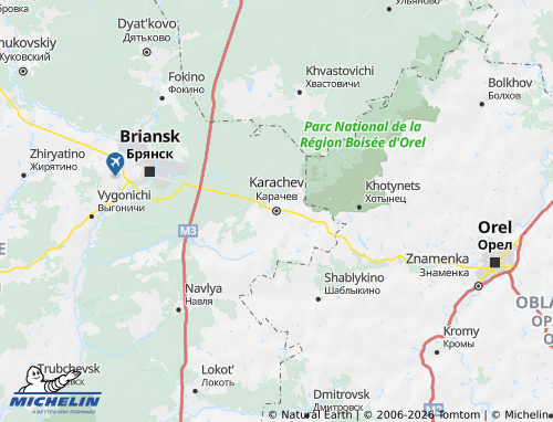 Mapa MICHELIN Karachevskiy rayon - ViaMichelin