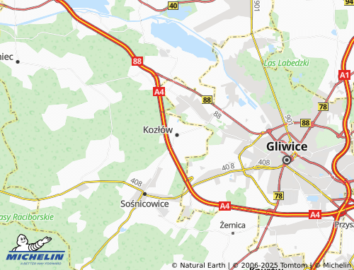 MICHELIN Kozłów map - ViaMichelin