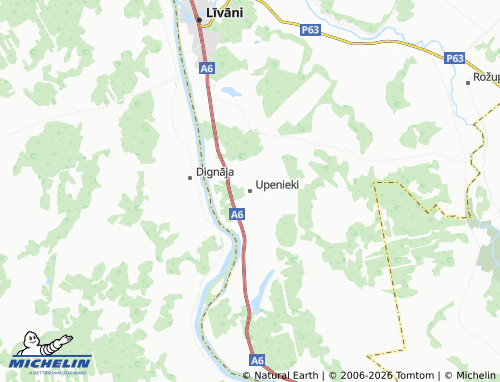 Mapa MICHELIN Upenieki - ViaMichelin
