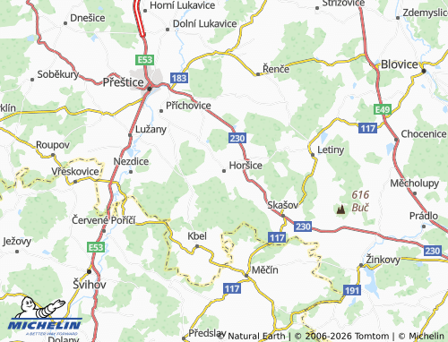 Mapa MICHELIN Horšice - ViaMichelin