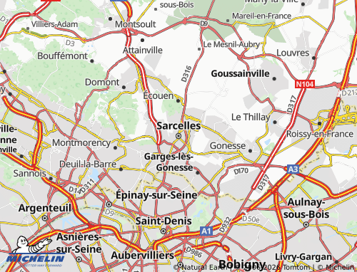 MICHELIN Sarcelles map - ViaMichelin
