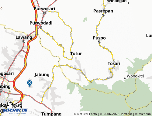 Carte MICHELIN Tutur - ViaMichelin