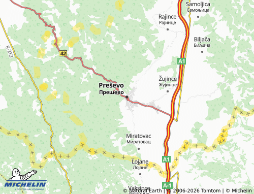 Carte MICHELIN Preševo - ViaMichelin