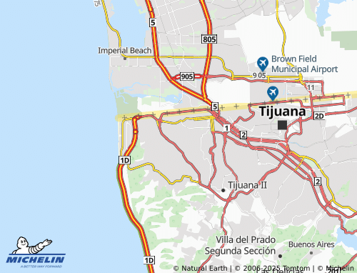 MICHELIN Lomas de Tijuana map - ViaMichelin