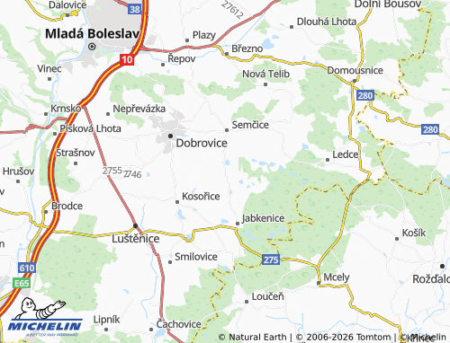 Kaart MICHELIN Pěčice - ViaMichelin
