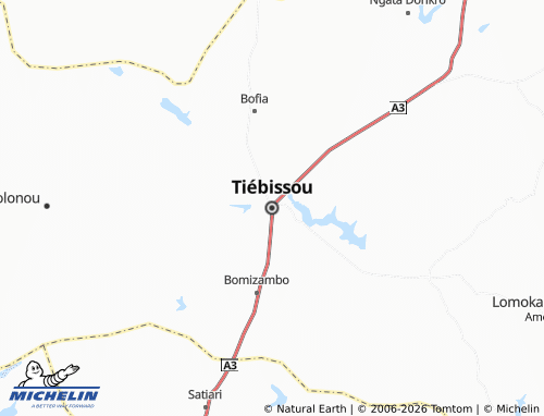 MICHELIN-Landkarte Tiébissou - ViaMichelin