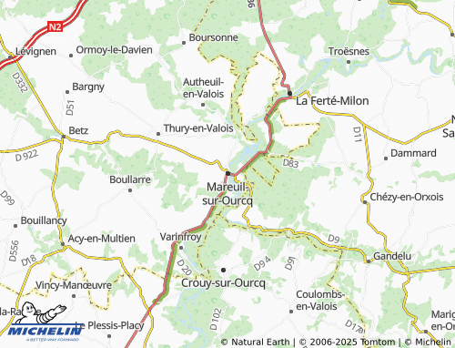 MICHELIN Mareuil-sur-Ourcq map - ViaMichelin
