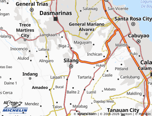 MICHELIN Sabutan map - ViaMichelin