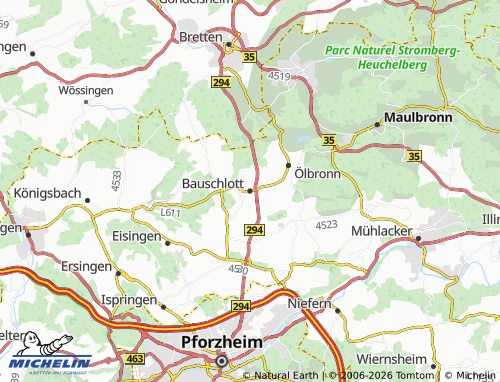 Mapa MICHELIN Bauschlott - ViaMichelin