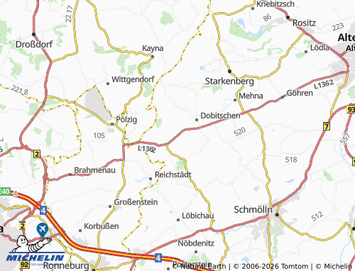 MICHELIN Lumpzig map - ViaMichelin