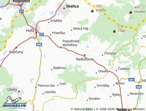 MICHELIN-Landkarte Dubovce - ViaMichelin